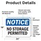 Signmission No Storage Permitted, 24 in W x Rectangle, Vinyl Decal OS-2PACK-NS-D-1824-L-14867 - alternate 2